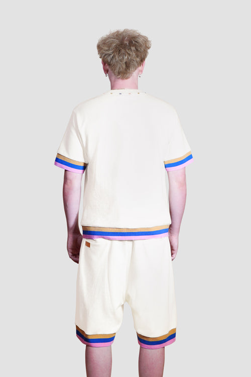 Waffle Knit Tee Cream White